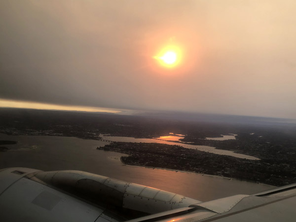Royal National Park during the fires of December 2019