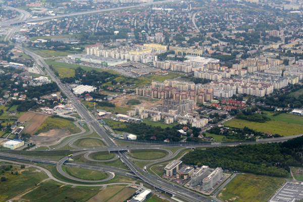 Junction of highways 7 and 719 in Warsaw, Poland