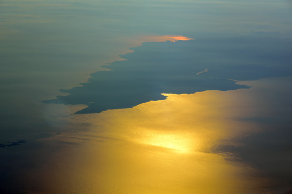 Brittany, France, at sunrise after crossing the Atlantic