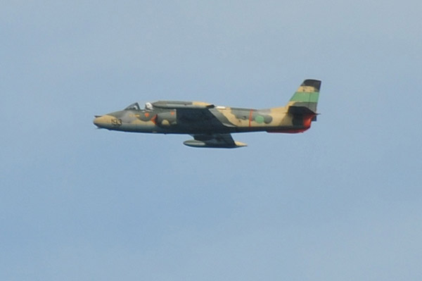 Libyan Air Force Soko G-2 Galeb (reg 193) over Leptis Magna, Libya