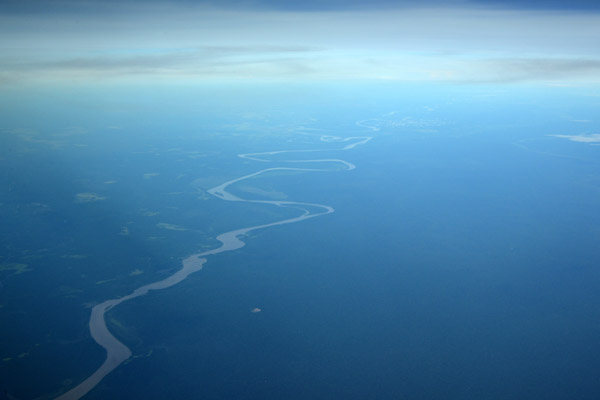 Rio Madre de Dios from Guajar-Mirim,Rondnia, Brazil south towards Riberalta, Bolivia
