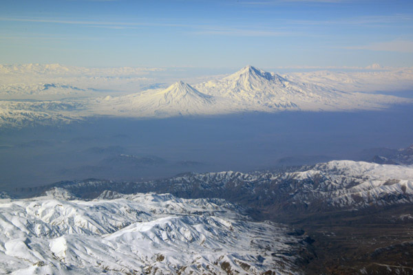 Mount Ararat, just across the border in Turkey