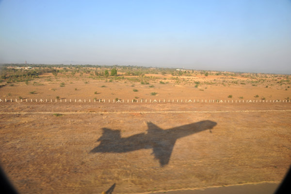 Departing Bagan, Myanmar, in a Fokker 100