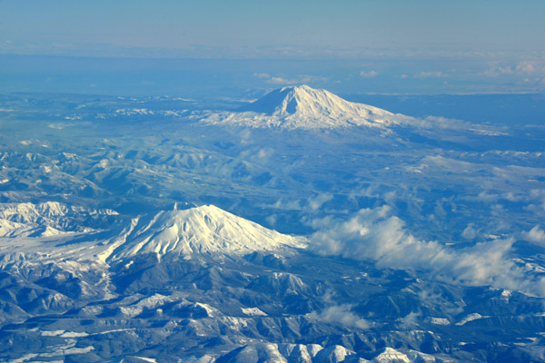 Mount St. Helens and Mount Rainier, WA