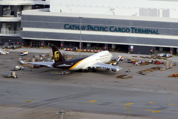 UPS B747F at the Cathay Pacific Cargo Terminal HKG