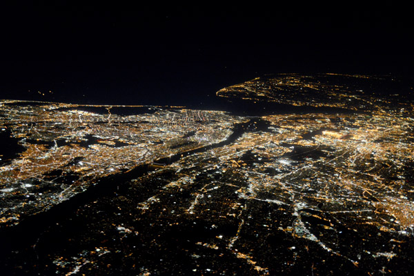 New York City and Northern New Jersey at night