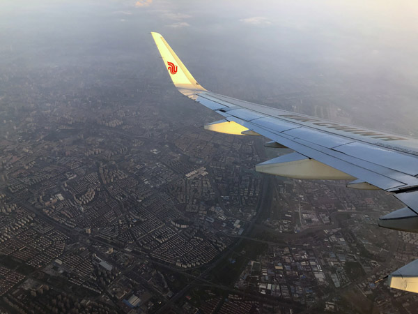 Flying over Shanghai Hongqiao