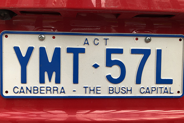 Canberra - The Bush Capital ACT license plate
