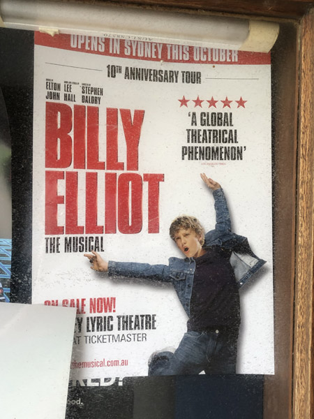 Billy Elliott poster in Sydney