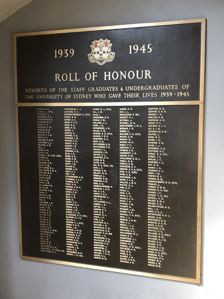 Roll of Honour 1939-1945, University of Sydney