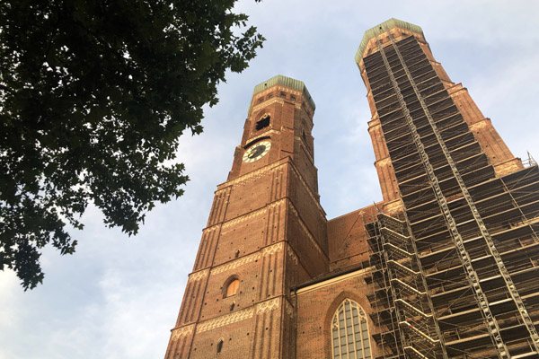 South tower of the Frauenkirche under restoration in 2019