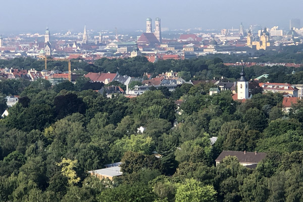 View of central Munich from the Arabella Sheraton