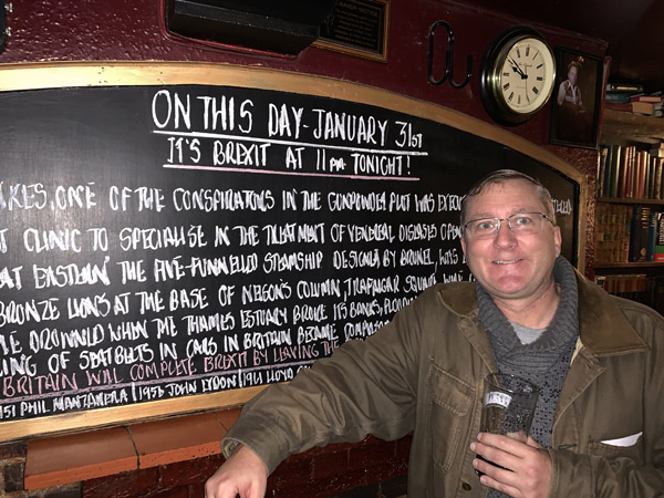 Brexit Night, 31 January 2020, at the Two Brewers