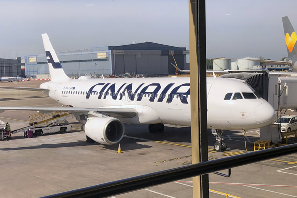 Finnair A320 (OH-LXM) at Manchester Airport