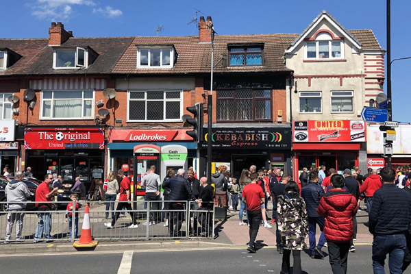 Prematch warmup in Trafford