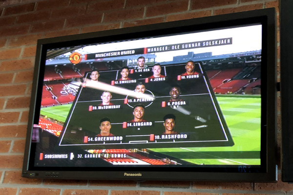 The lineup for Manchester United