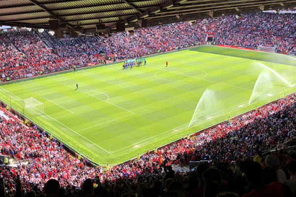 Watering the pitch, Old Trafford