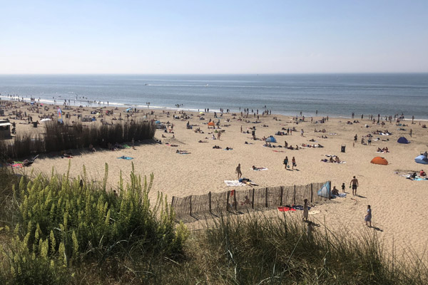 North Sea beaches busy on a lovely day in May 2020, Zandvoort