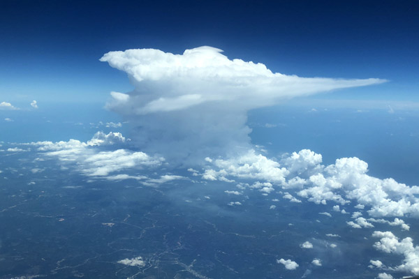 Thunderstorm with well defined anvil over Indonesia