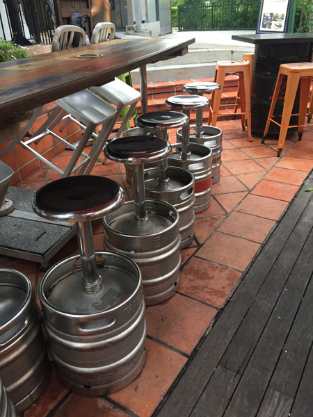 Beer keg bar stools