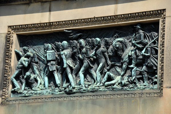 One of the bronze reliefs on the Liverpool Column