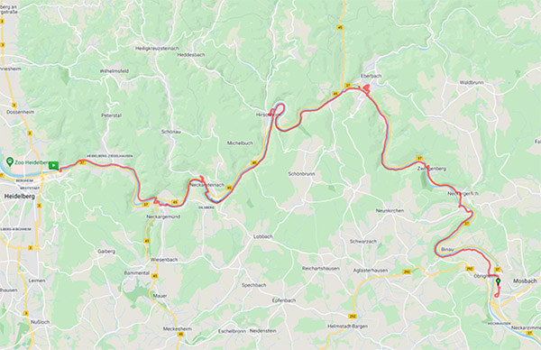 115 km from Aachen to Hennef