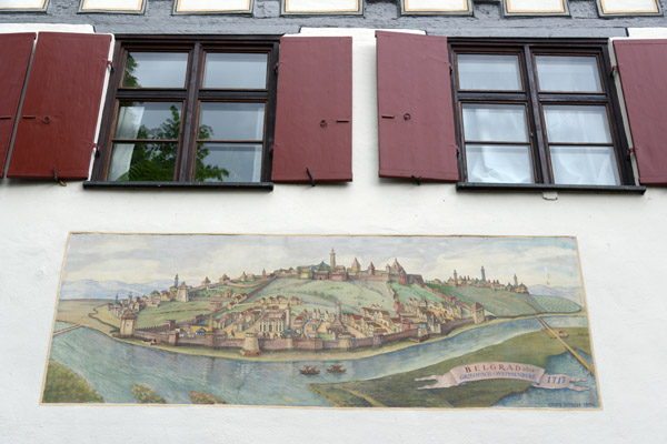 Mural on Belgrade, Schnes Haus, Fischergasse, Ulm