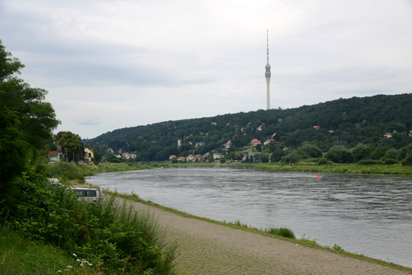 The Elbe with Dresden's Fehrnsehturm (TV Tower)