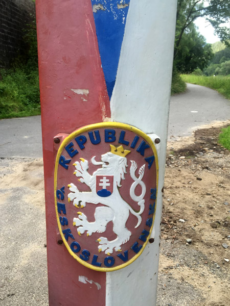 The Czech border marker along the Elbe Bike Path is left over from Czechoslovakia