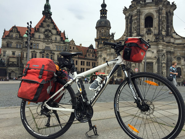 Arrival in Dresden, 1524km of cycling since leaving Luzern, Switzerland 20 days earlier