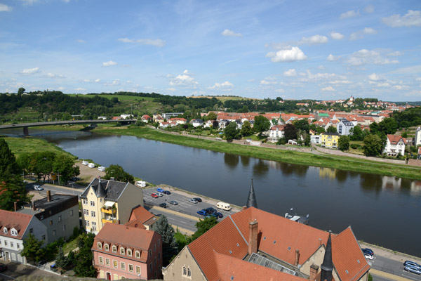 View of the Elbe from Albrechtsburg downriver to the Elbtalbrcke