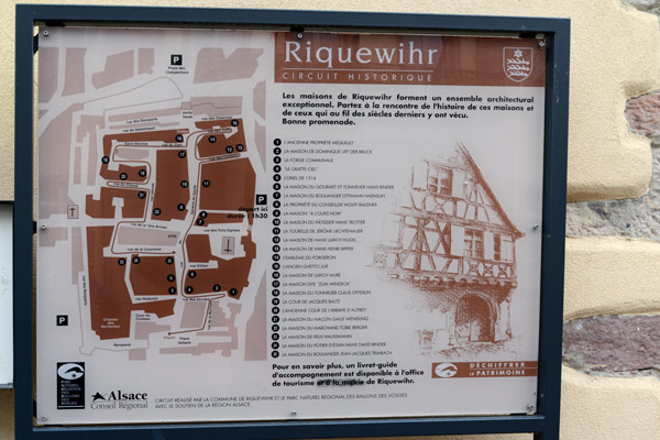 Map of Historic Riquewihr, little changed since the 16th C.
