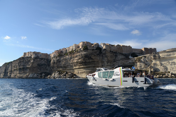 Tourist boats cruising Bonifacio