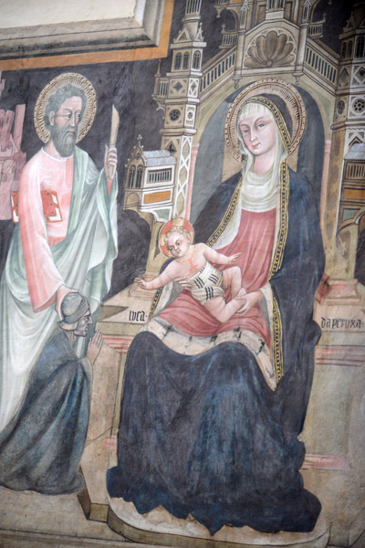 Fresco of Madonna Enthroned