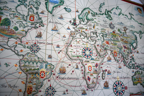 World Map with the Portuguese Voyages of Discovery