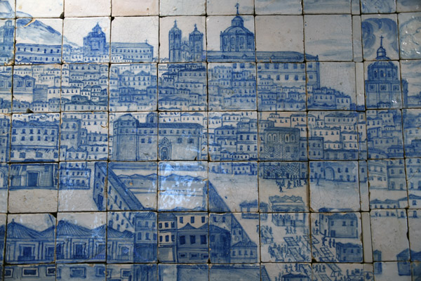 Azulejo Panorama of Lisbon before 1755 - Alfama