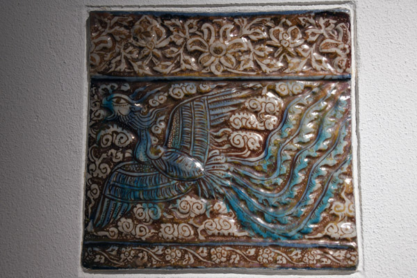 Persian tile with Phoenix, early 14th C. Kashan