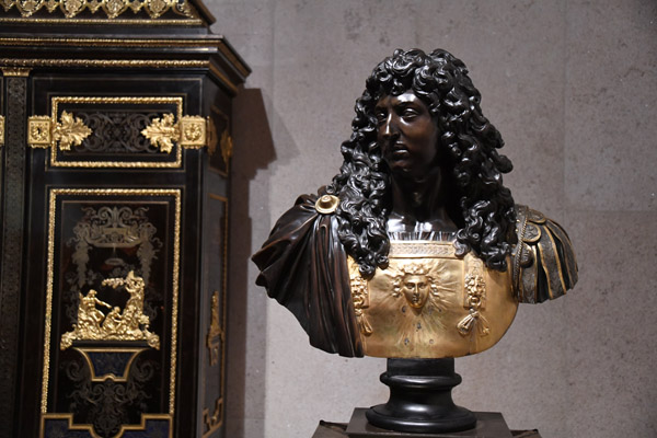 Portrait sculpture of King Louis XIV, 19th C. France after a 17th C. model by Jean Warin