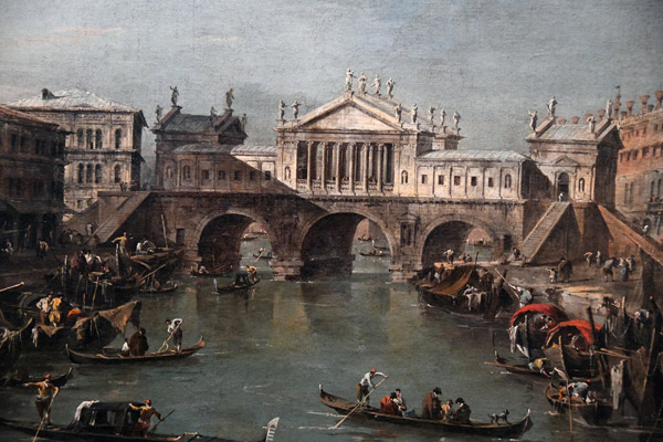 The Rialto Bridge after the Design by Palladio, Francesco Guardi, Venice ca 1770