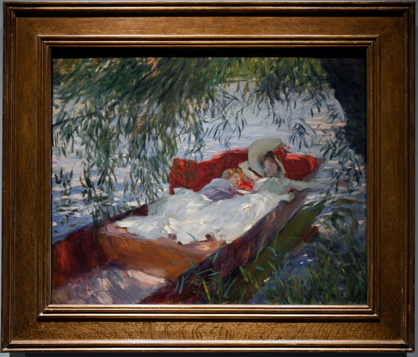 Lady and Child Asleep in a Punt under the Willows, John Singer Sargent, England, 1887