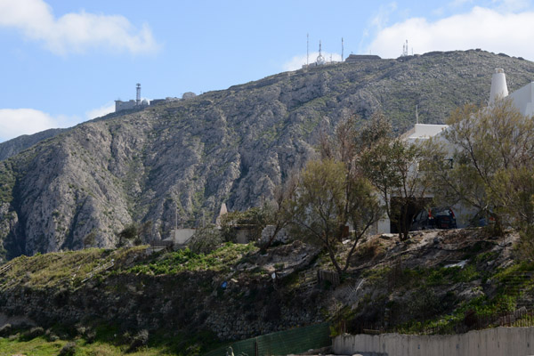 Profitis Elias Mountain with several radar sites in addition to the Monastery