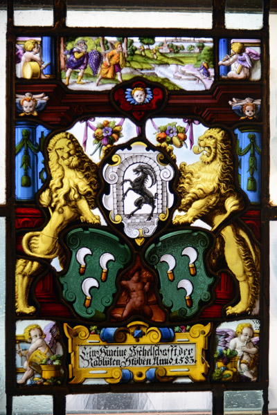 Stained glass, Zunfthaus zur Rebleuten, 1583