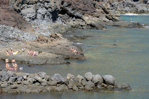 Swimmers on the rocks at Punta de Teno, Tenerife