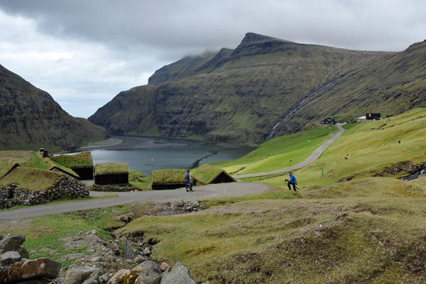 Saksun once had a protected harbor, but it's now blocked by sand leaving a salt water lake