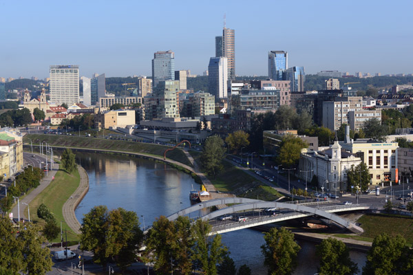 Neris River and the modern towers of Vilnius