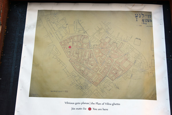 1942 map of the Vilnius Jewish ghetto