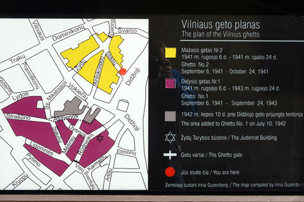 The large and small Jewish ghettos of Vilnius was established on 6 September 1941 housing 30,000 and 11,000 prisoners