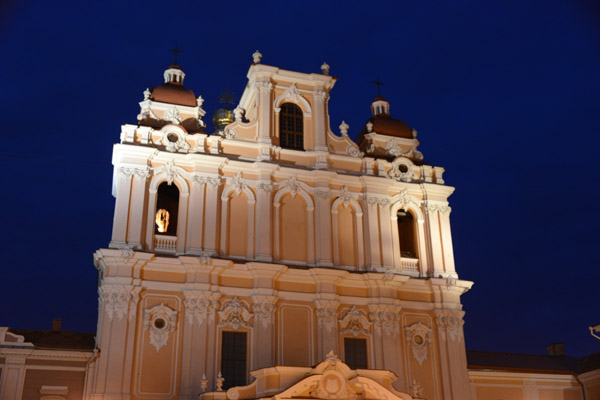 Church of St. Casimir at night, Vilnius