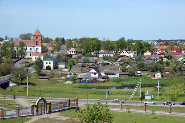 View of the city of Mir and St Nicholas' Church from Mir Castle