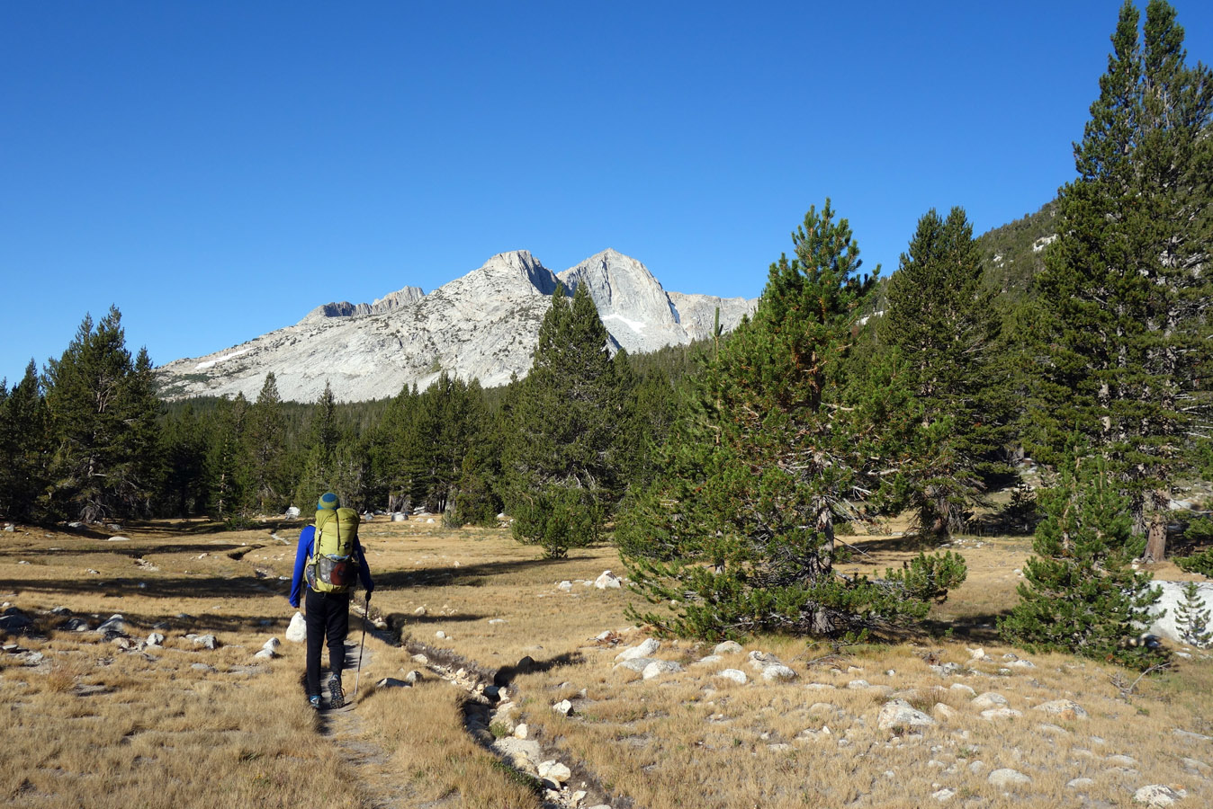 Down French Canyon back on trail for a short while in freezing morning air